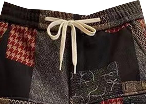 Men's Baggy Sweatpants Elastic Waist Drawstring Pants for Men Casual Tapered Stretchy Retro Graphic Jogger Pants3