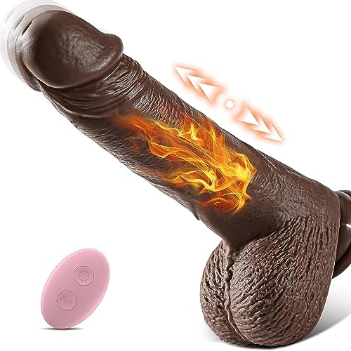 HIVEFUN Vibradores Realistas Consolador de 21cm para Mujer, Vibrador de Pene Consoladores, Juegos de Juguetes Sexuales con Empuje Giratorio de 360° y Función de Calentamiento de 40 ℃