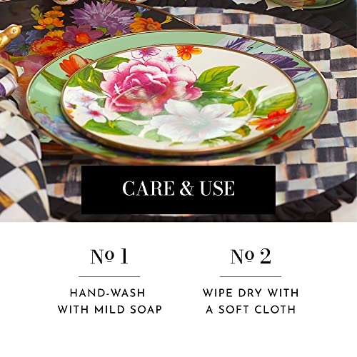 Mackenzie-Childs Flower Market Salad And Dessert Plate, 8-Inch Serving Plate, White #TOP4