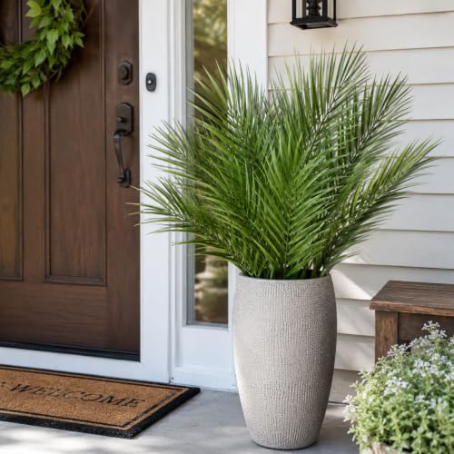 ZADL 12 Pack Artificial Palm Leaves, 17 Inch Faux Tropical Palm Fronds with Bendable Stems, Realistic Greenery for Hawaiian Luau, Jungle, Safari, Beach, Wedding and Home Decor - image 3