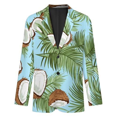 Palms and Coconut Men's Slim Suit Long-Sleeve Prom Tuxedo Classic Two Button Business Jacket4