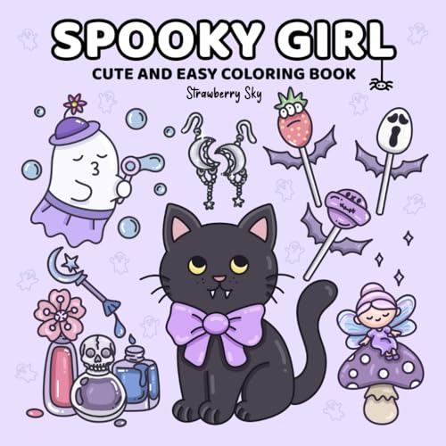 Spooky Girl: Cute and Easy Magical Coloring Book for Adults and Teens image 2