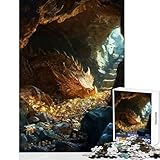 Rompecabezas Dragons Hoard de 1000 Piezas Juego cognitivo Divertido Ajuste Huecos desafío entretenido para el Tiempo de Espera (38x52cm)