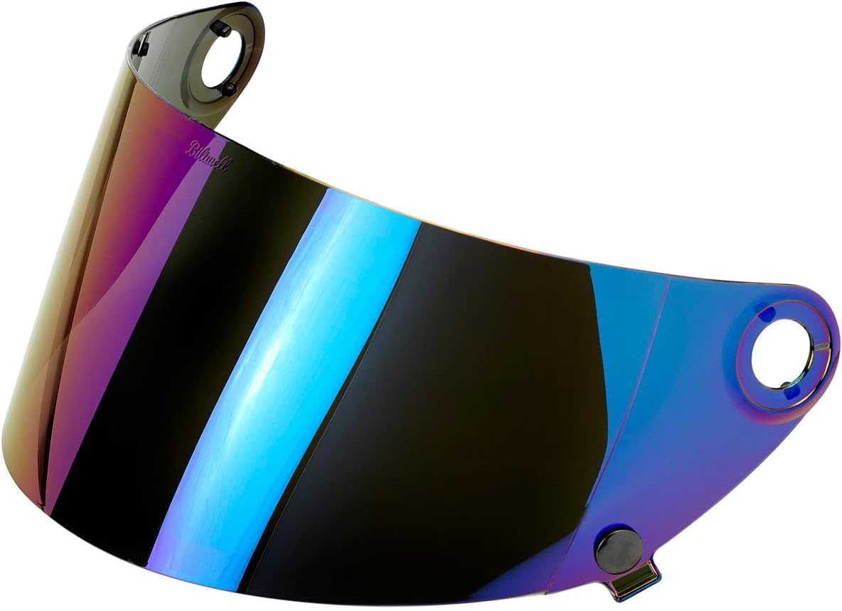 Biltwell | Gringo S Gen2 Flat Shield | Rainbow Mirror | Anti-Fog | Scratch Resistant | UV/A UV/B Resistant | Motorcycle Helmet Accessory