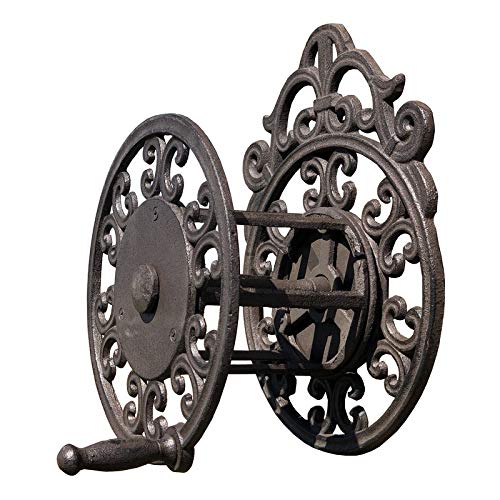 Preisvergleich Produktbild Chemin_de_campagne Schlauchtrommel, Schlauchabroller, Wandschlauch, Garten, 35 cm x 26 cm