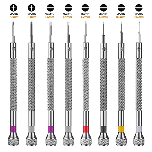 8Pcs Professional Screwdriver Set, Vakogal Micro Precision Screwdriver Kit 0.6-1.6Mm, 8 Extra Replace Blades For Watch Repair, Eyeglasses Repair, Jewelry Work, Electronics Repair #TOP1