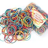 zelin 100 Pcs Rubber Bands, Office Supplies, Boxed Colorful Rubber Bands for Bracelets, Money, Crafts, Mail Sorting, File Bundling