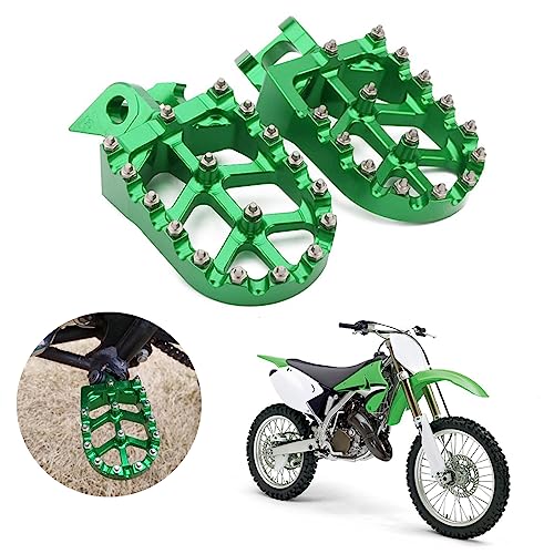 Image of AnXin Foot Pegs Pedals Rest Footpegs CNC For KX125 KX250 1997-2001 1997 1998 1999 2000 2001 Motorcycle Dirt Pit Bike Green