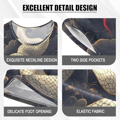 Pajama Sets Short Sleeve Retro White Snake Soft Cotton Summer Sleepwear 2 Piece PJS Size 5-14T3