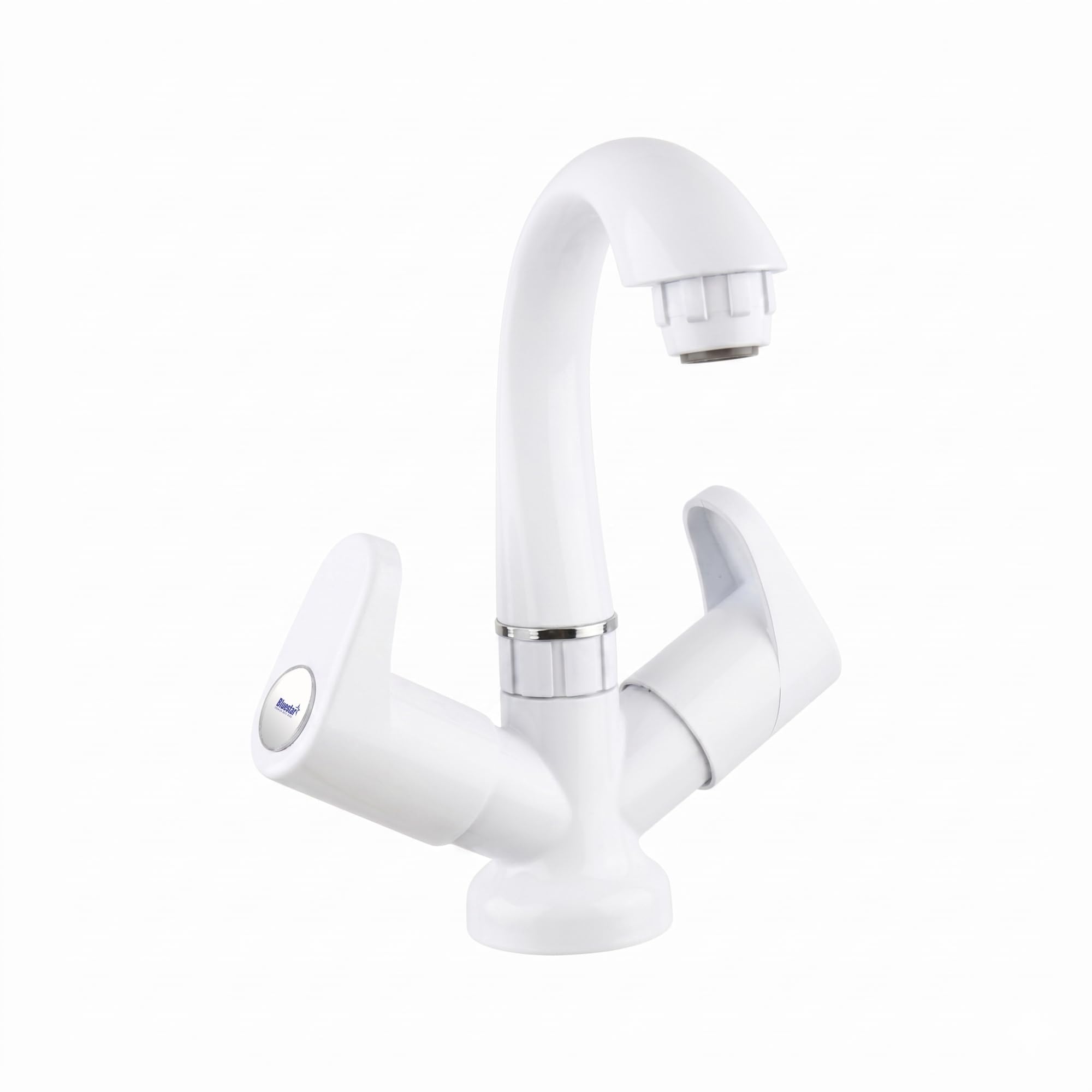 Bluestar PTMT Royal Series Heavy Center Hole Basin Mixer | Hot & Cold Water Mix Tap for Wash Basin | Foam Flow Aerator | Rust Proof, Anti-Scratch & Heat Resistant up to 90°C (White)-image-35