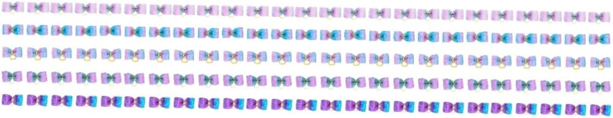 Angoily 125pcs Dog Hair Bow Stylish Bowknot Hair Tie Comfortable Rubber Band Fashionable Pet Accessory
