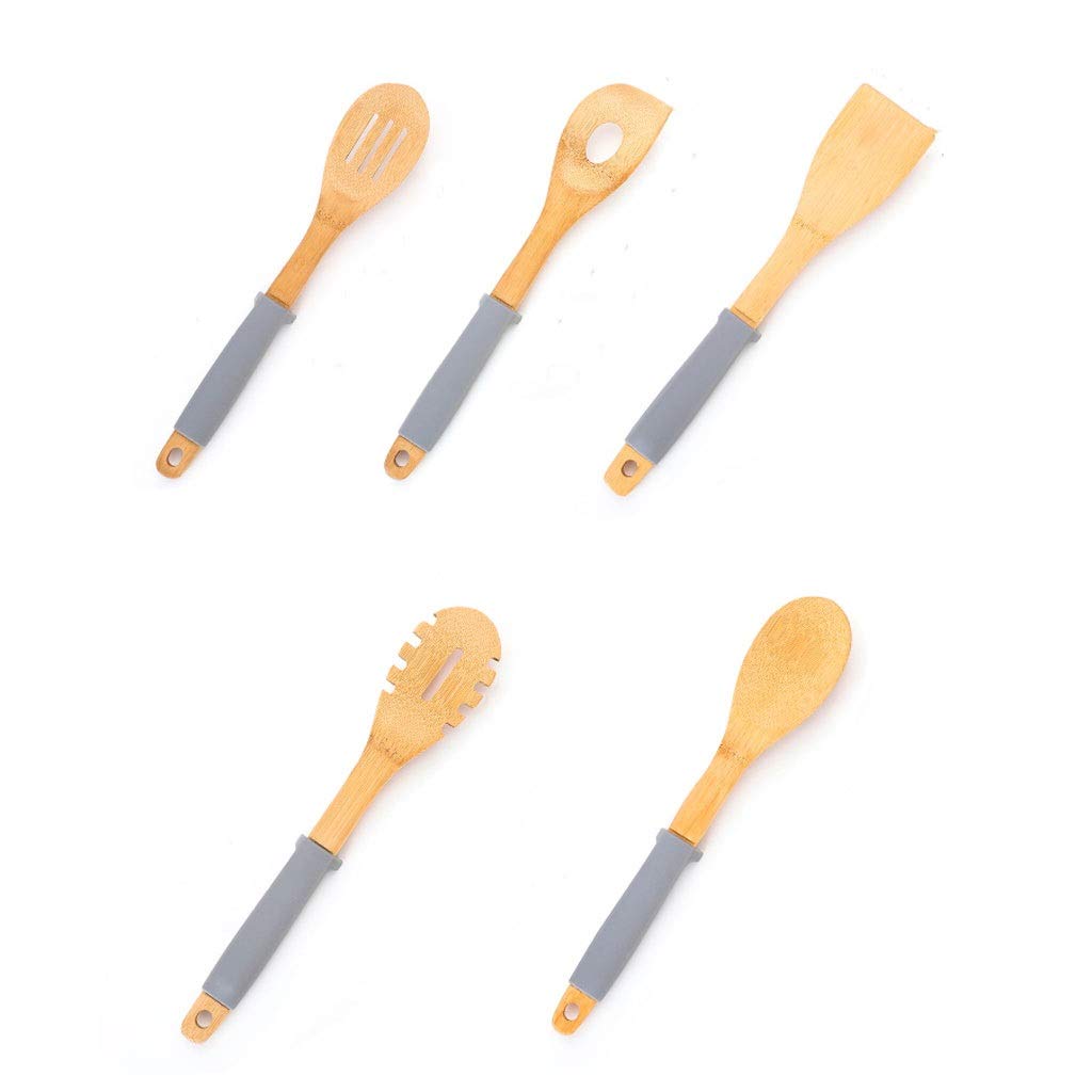 MYUYEE Kitchen Utensils Set,Bamboo Kitchen Cooking Utensil Set Spoon Rice Spoon Spatula Shovel Heat-Resistant Nonstick Cookware Set