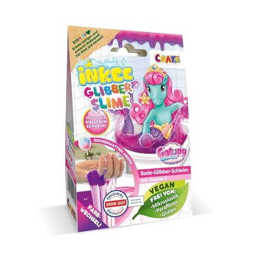 INKEE Slime de Bain Galupy Mermaid | Poudre de Bain avec Vitamine E, Slime de Bain Enfant Rose Fluo avec arôme Barbe à Papa, 100g de Poudre Slime