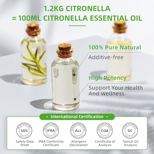 Image of HIQILI 16 Fl Oz Citronella Oil for Homemade Sprays, Add to Diffuser, 100% Pure and Natural Undiluted