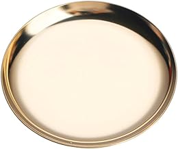 Mirror Tray Trinket Tray Jewelry Plate Round Mini Tray Earrings Rings Bracelet Organizer Tray (Gold, 10 * 10cm)