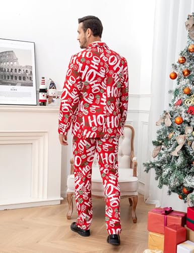 Men's Christmas Suits, Two Button Jacket Coats & Pants & Tie2