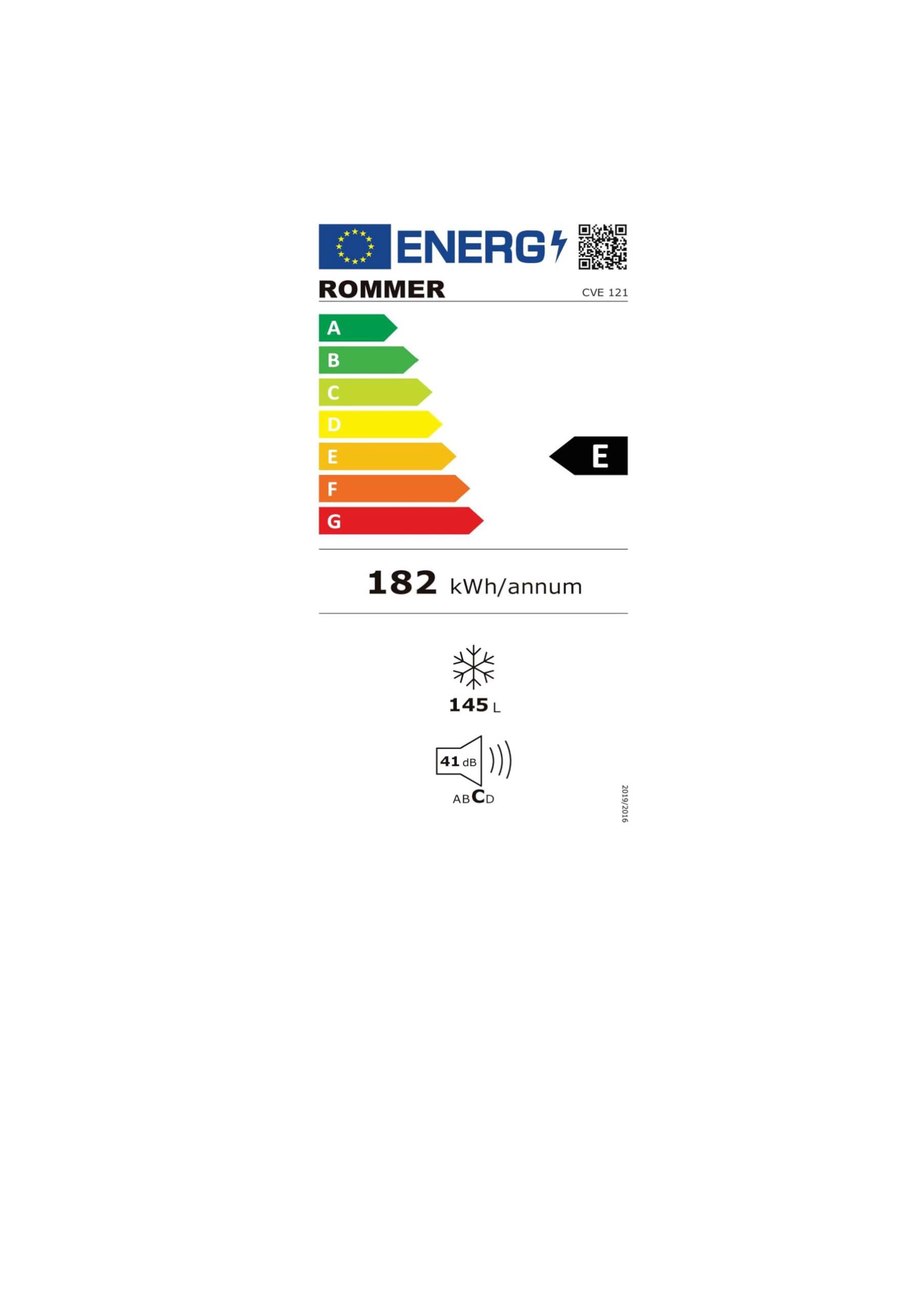Congelador Vertical Rommer CVE 44, Capacidad 168 Litros, Color Blanco