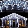 Led Christmas Lights Outdoor Christmas Decorations Hanging Light 400LED 8 Modes 75 Drops, Waterproof Outdoor Indoor Fairy Christmas Lights for Party, Holiday, Wedding, Eaves Decorations (CoolWhite)