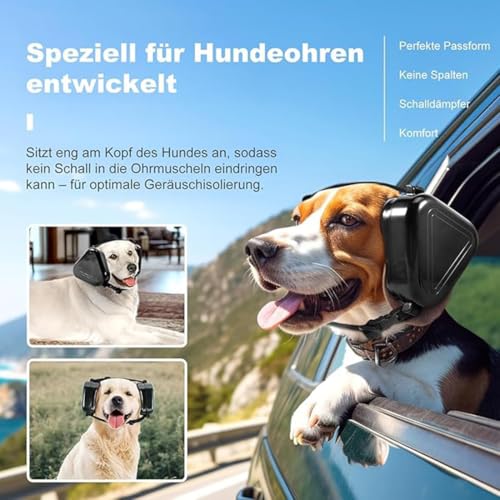 Liocwocne 2026 Neu Gehörschutz für Hunde, Generisch Hunde Kopfhörer Silvester, Weiche, Verstellbare & Leichte Hundekopfhörer, Silent Ohrenschützer für Feuerwerk Gewitter & Laute Umgebungen (Schwarz)