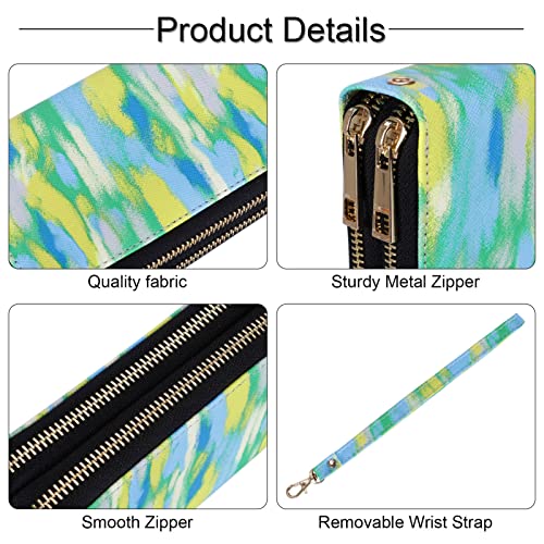 Image of XEYOU Double Zipper Long Clutch Wallet Cellphone Wallet for Women with Removable Wristlet Strap for Credit Card, Cash, Coin, Bill