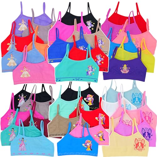 ToBeInStyle Girls' Pack of 6 Random Assorted Print Racerback or Cami Training Bras Tops4