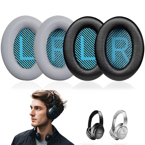 XSQD 2 Pares Auriculares de Repuesto Almohadillas Oídos, Transpirable para Auriculares Insonorizadas, Almohadillas Auriculares Esponja Memoria, Sin Fugas Sonido y Disfrutan de la Música en Silencio