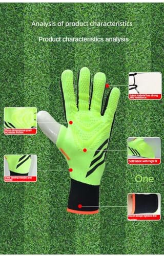 HISTARSTORE5 Gants de gardien de football, forte adhérence, antidérapants et respirants, pour adultes et enfants (jaune, 6) – vue 3