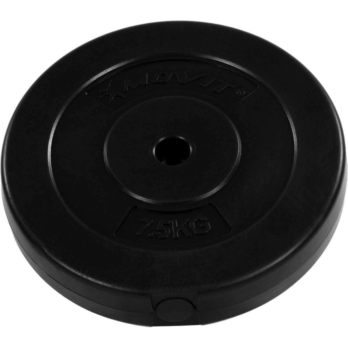 MOVIT Bilanciere con Pesi - 30kg, Dritto, Diametro 25mm, Lunghezza 121,5 cm, in Acciaio Cromato, Chiusura a Vite, Dischi Rivestiti in Plastica, Nero - Asta con Pesi Palestra, Fitness, Allenamento