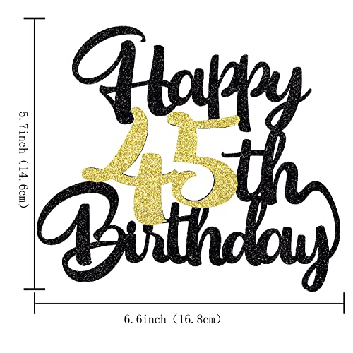 Image of Klionjor 45th Happy birthday cake topper party decoration gift plugin | Cheers to 45 Years,45 & Fabulous /Hello 45th Legend since Awesome since1981 Straight Outta Party Decoration Gift Plugin