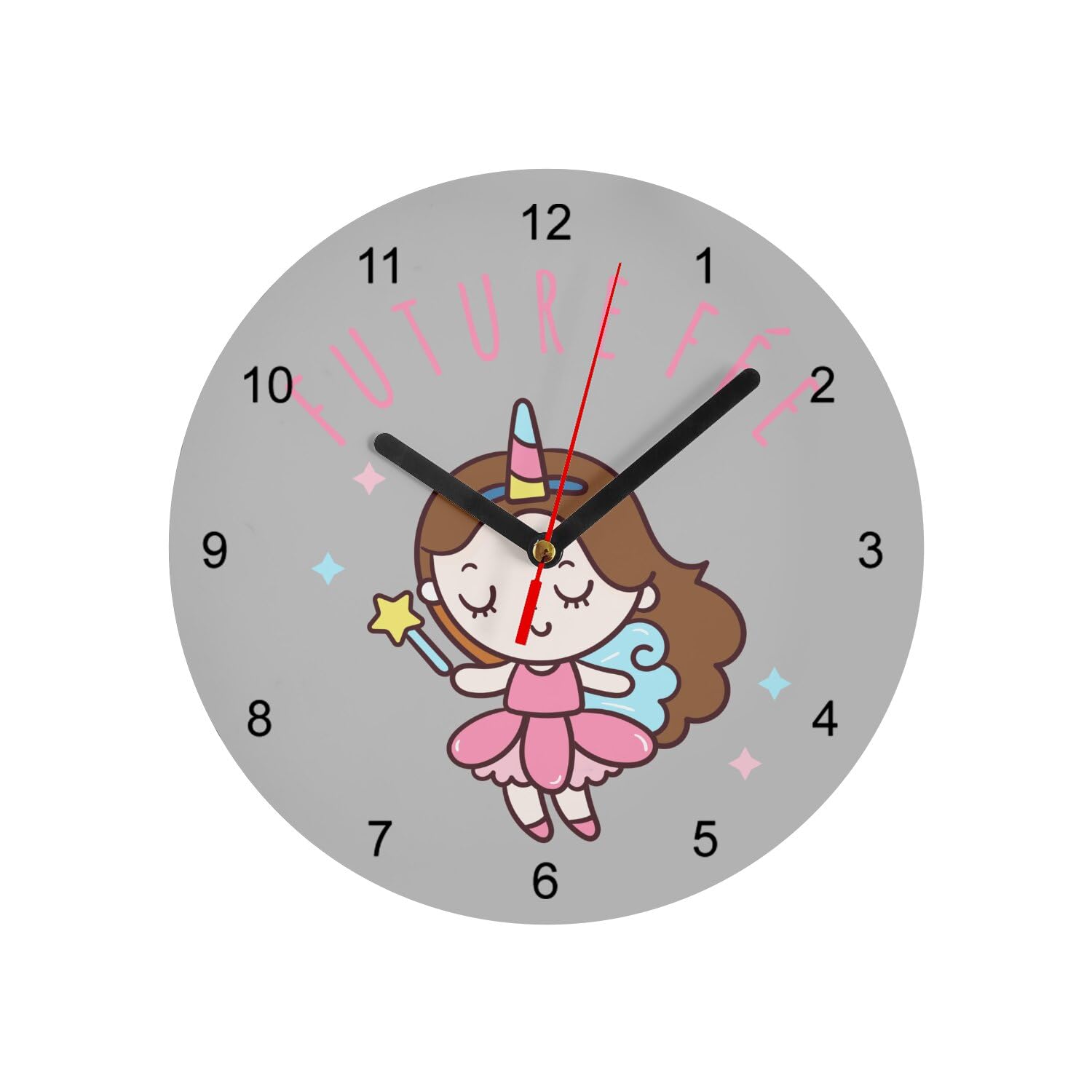 Horloge murale en verre fée, le cadeau d'anniversaire fille idéal