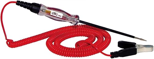 OTC 3642 Probador de circuito eléctrico para camiones - 12V-24V con cable de 24 pies, rojo