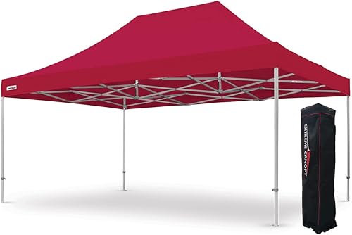 Miniatura 20 de Extreme Canopy Tienda de campaña desplegable instantánea de aluminio resistente comercial (negro, 13 pies x 26 pies) Negro -,Rojo