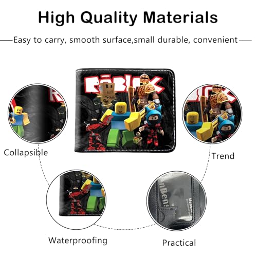 Ubephant Roblx Cartera, Roblx Monedero, Niños Billetera, 11.5 * 9.5cm R-oblx PU Cuero Bifold Wallet, R-oblx Regalo, Cartoon Carteras, Anime Monedero, para Niños Fans - imagen 4