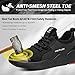 Waterproof Steel Toe Shoes for Men Women Work Shoes Lightweight Safety Sneakers Comfortable Puncture Proof Shoe Zapatos Punta de Acero para Hombres Black