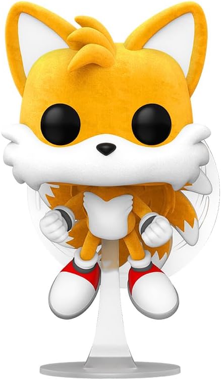 Funko Pop! Sonic The Hedgehog - Tails Flying (Flocked Chase Variant) Exclusive Vinyl Figure Collectibles Bundled with Box Protector
