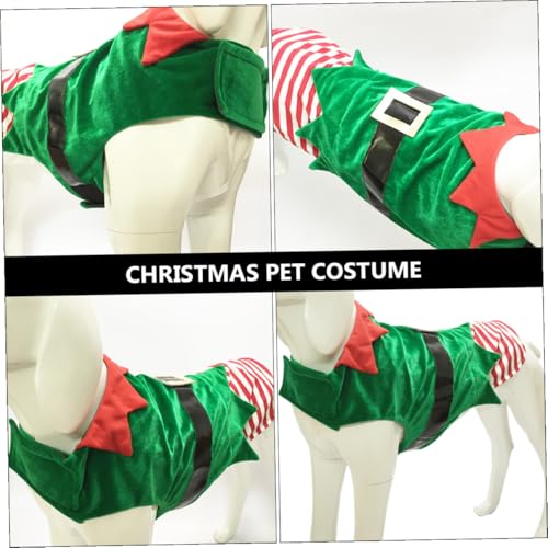 Disfraz de Elfo para Perro Talla XL Verde Navidad miniatura 6