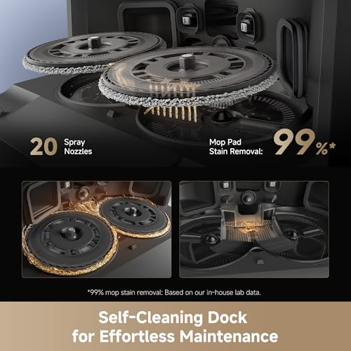 Image of DREAME L40s Ultra Robot Vacuum and Mop, Auto-Empty, Mop Self-Cleaning, 1,9000Pa Suction, 100% Detangling DuoBrush, Extending Mops and Side Brush, 40mm Obstacle Clearing, App & Voice Control (Black)