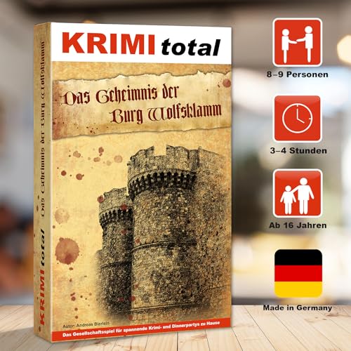 Stadtkrimis Exit Escape Stadtführung Krimi total ® Das Geheimnis der Burg Wolfsklamm | Krimidinner für zu Hause | 8-9 Personen | Mittelalter