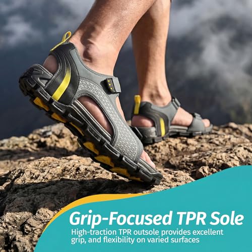 Image of YOHO TrailX Sports Sandals for Men, Cushion Comfort, Lightweight & Anti Skid Floaters for Walking & Trekking, Footwear for Man /Boys /Gents