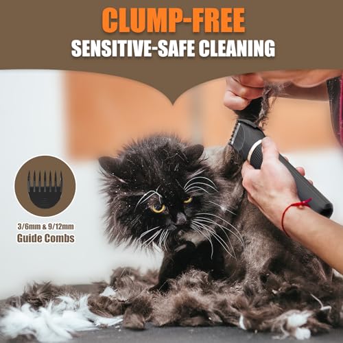 Image of Cat Grooming Clippers Kit with Paw Trimmer, 3 in 1 Electric Pet Hair Trimmer Supplies for Thick Matted Hair, Heavy Coat Butt Shaver Cat Razor Fur Trimmer for Dogs at Home (Black)