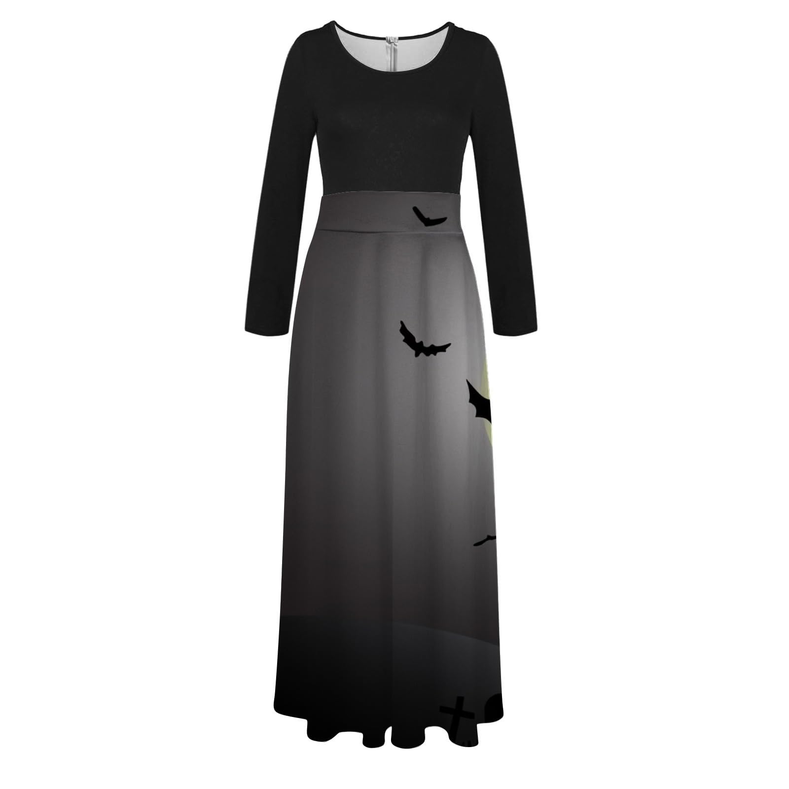 2026 Casual Femme Halloween Impression Col Rond Manches Longues Panneau Longue