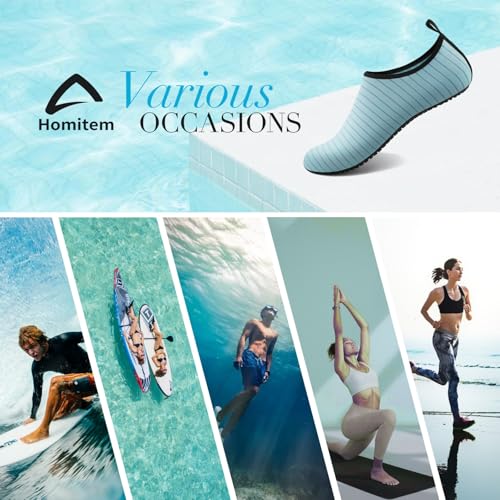 Image of Homitem Water Shoes for Women Men Aqua Socks Swim Beach Pool River Slip-On Barefoot Quick-Dry Vacation Cruise Essentials Accessories for Yoga Kayak Sports