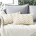 Artscope 2er Set Kurze Wolle Kissenbezüge Weicher Plüsch Luxus Wollsamt Zierkissenbezuge Dekokissen Boho Kissenhülle für Sofa Schlafzimmer Zuhause Dekor Pfeilform Creme Beige, 30x50cm