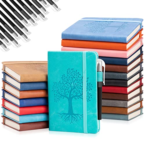 Estune Tree Small Notebooks Pen Leather Lined Pocket Subject Notebooks