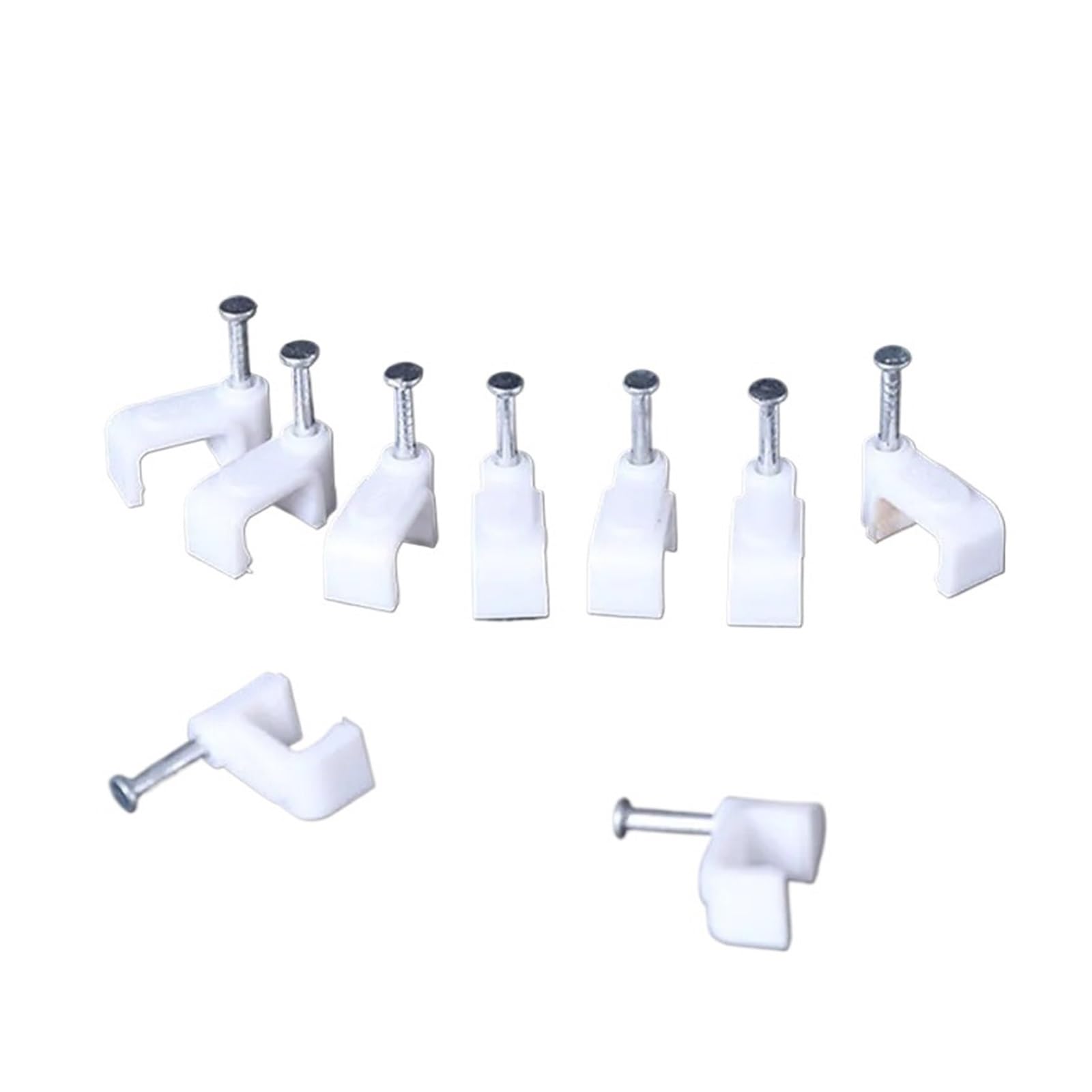 Eefpxwtz White Nailed Pipe Clamp， Cable And Wire Nail Clips 4-12Mm 100 Pcs(9Mm)