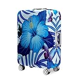Hearda Funda Maleta Elástica, Plantas Tropicales Funda para Maletas 18-32 Pulgadas, Cubierta de Equipaje Lavable y Reutilizable, Viajar Protectora Anti-Rasguños Anti Polvo (Azul,XL(29-32pulgadas))