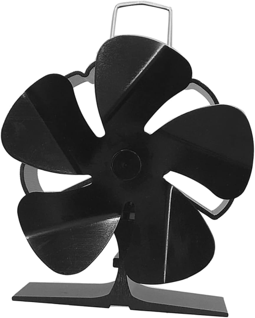 IMIKEYA 1 PC Black Fireplace Fan Heat Powered Stove Fan with Silent Motors for Efficient Airflow for Home Use Enhances Room Heating Without Electricity