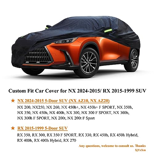 Image of Car Cover Compatible with Lexus NX 2026-2015 NX250 NX350 NX350h NX450h NX300 NX300h SUV, Waterproof All Weather Car Covers with Cotton Lining, Outdoor Car Protection Rain Snow Sun Dust UV Cover