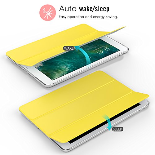 Moko Case Fit 2018/2017 Ipad 9.7 6Th/5Th Generation - Slim Lightweight Smart Shell Stand Cover With Translucent Frosted Back Protector Fit Ipad 9.7 Inch 2018/2017, Lemon Yellow(Auto Wake/Sleep) #TOP6