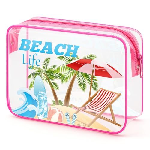 Sfodiary Funny Beach Gifts for Women Cosmetic Bag Vacation Ocean Beach Themed Gifts for Summer Lovers Makeup Bag Girls Trip Gift for Friends Bestie Birthday Christmas Gift Travel Pouch